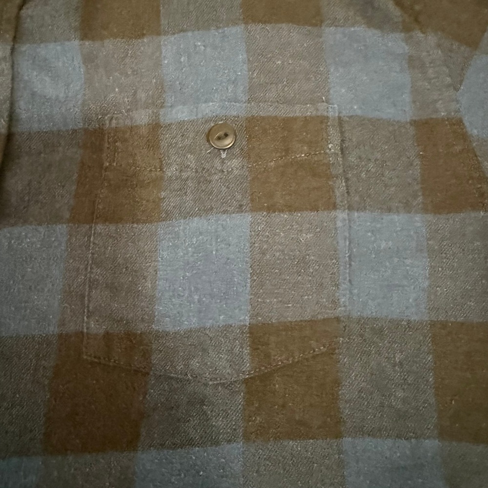 Weatherproof Vintage Mens Blue Buffalo Plaid Flannel ButtonUp Shirt Cabincore - Picture 5 of 12